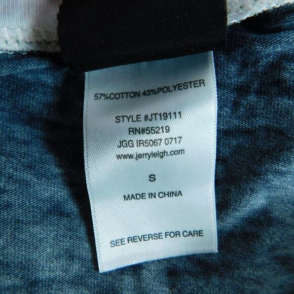 Modern Lux Women's Small Burnout L/S Knit Graphic Tee Blue-Gray Light Weight NWT - Picture 6 of 11